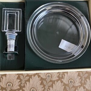 RALPH LAUREN Walter Lead Crystal Wine Coaster and Bottle Stopper
